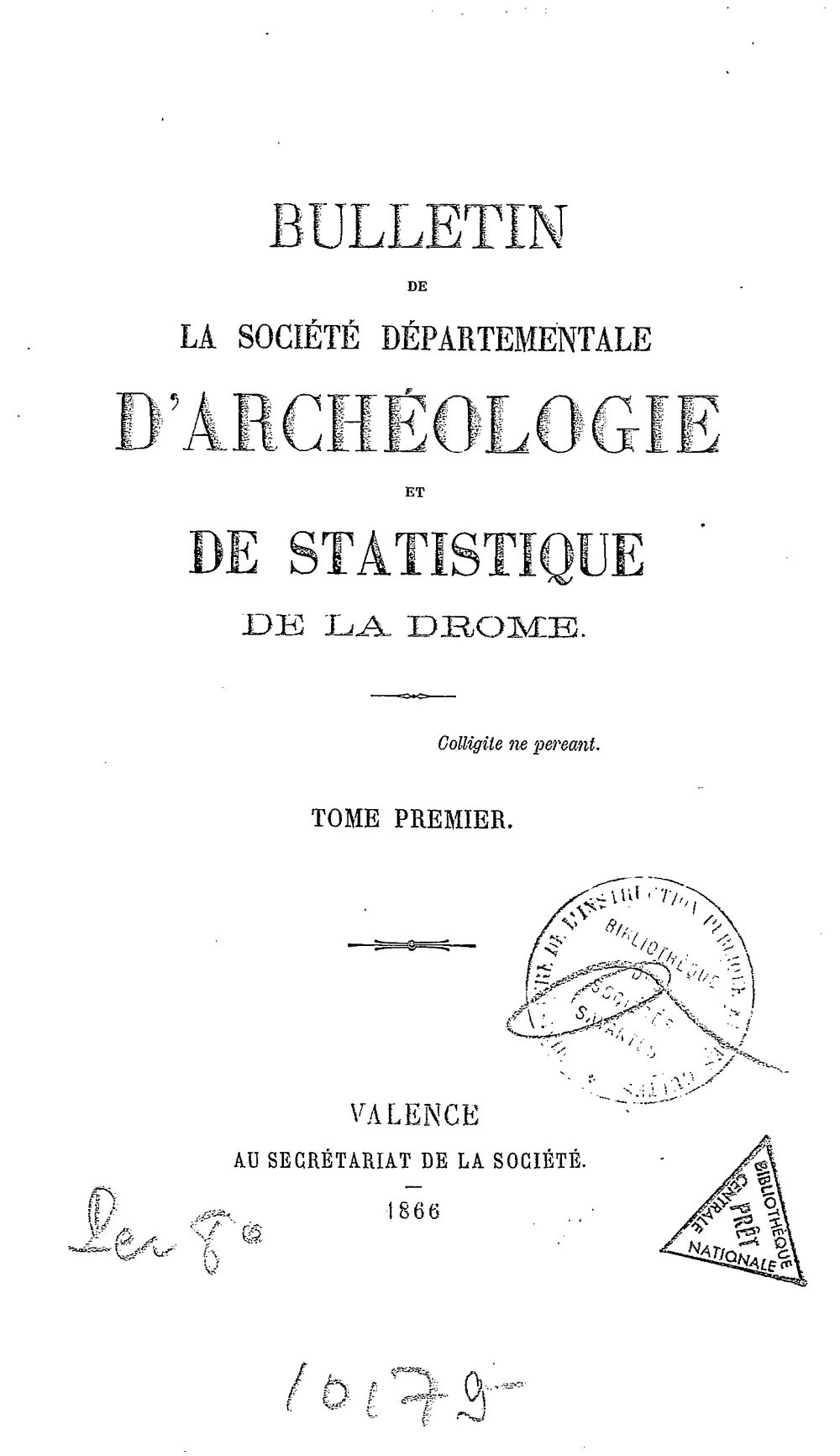 Bulletin de la Société d'archéologie et de statistique de la Drôme