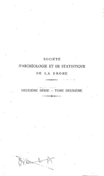 Bulletin de la Société d'archéologie et de statistique de la Drôme