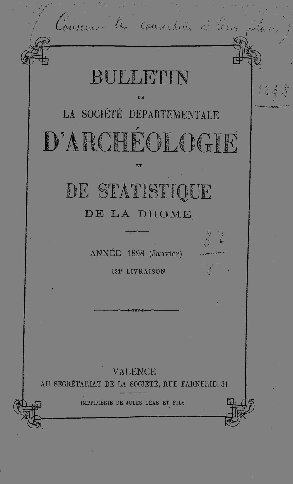 Bulletin de la Société d'archéologie et de statistique de la Drôme