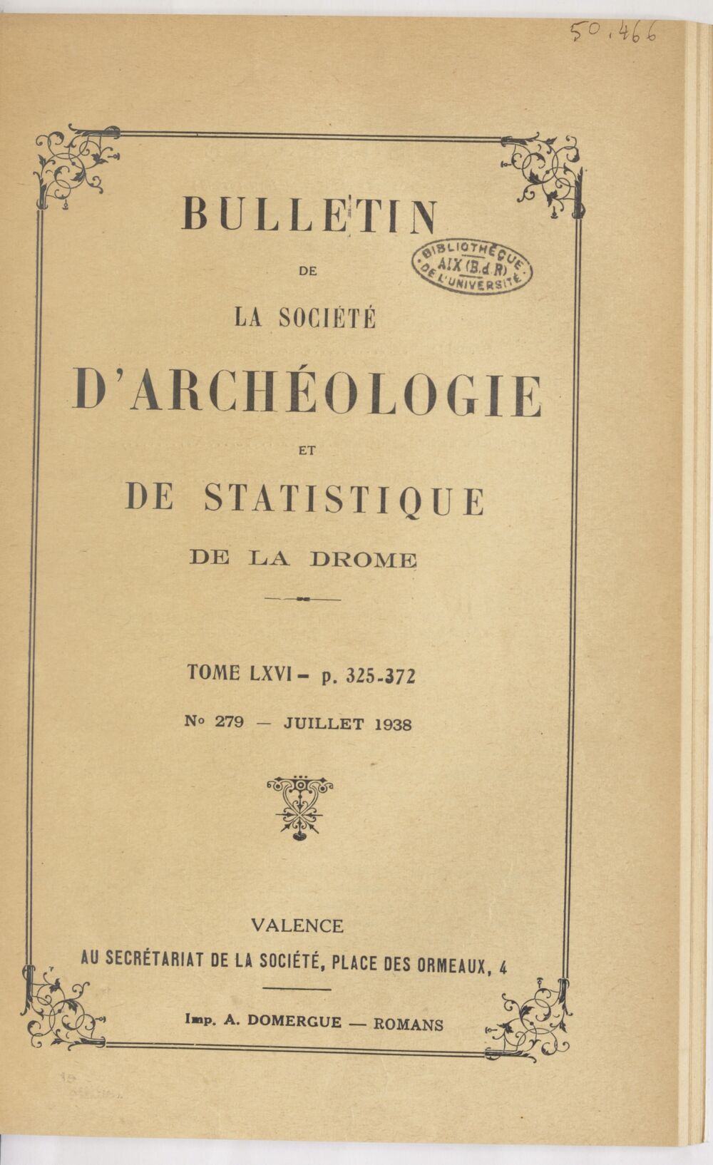 Bulletin de la Société d'archéologie et de statistique de la Drôme