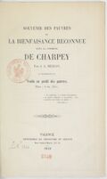 Souvenir des pauvres : ou la bienfaisance reconnue dans la commune de Charpey / par J.-A. Bellon...