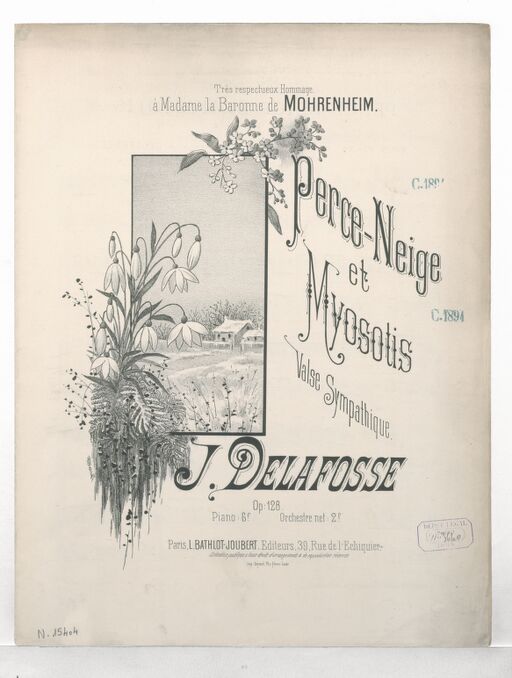 Perce-neige et myosotis : valse sympathique [pour piano] : op. 128 / J. Delafosse ; [ill. par] H. Viollet