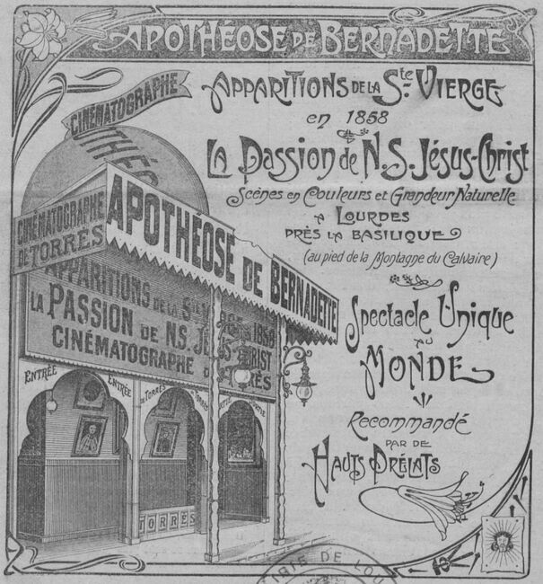 Apothéose de Bernadette. Image publiée à Lourdes le 1er janvier 1908 dans le journal : La Caravane : journal de pèlerinages