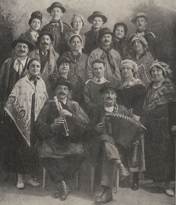 La Bourrée montagnarde. Image publiée à Paris au 2e trimestre 1934 dans le journal : Causses et Cévennes
