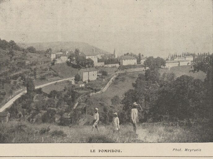 Le Pompidou. Image publiée à Paris en 1912 dans le journal : Causses et Cévennes