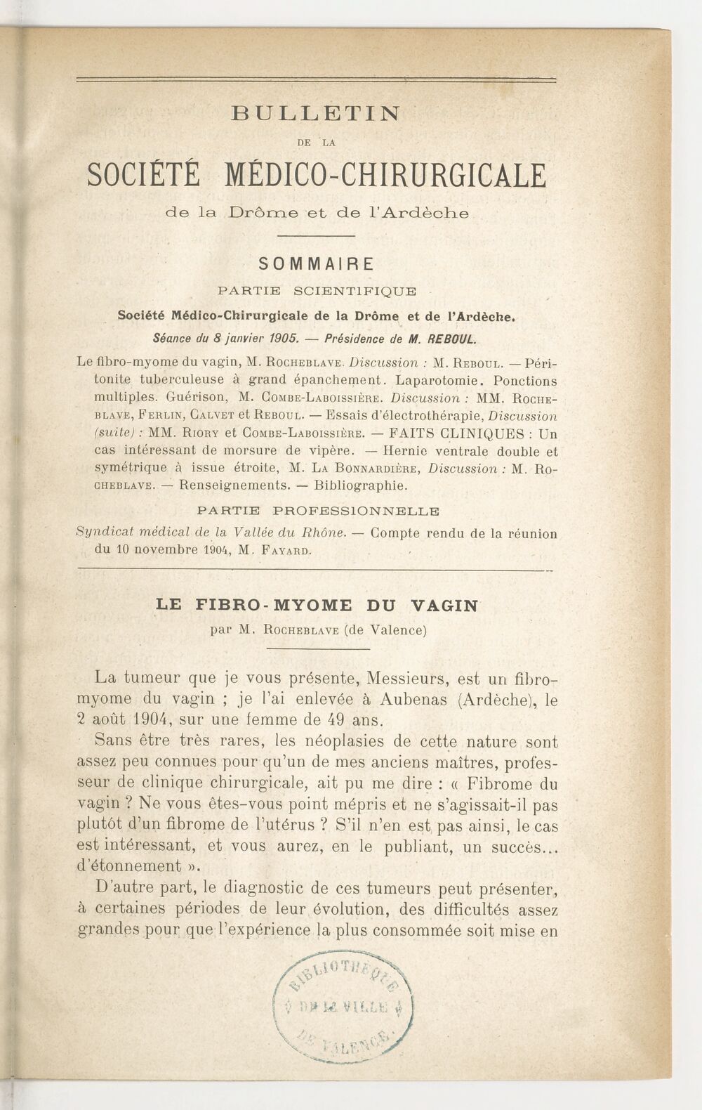 Bulletin de la Société médico-chirurgicale de la Drôme et de l'Ardèche