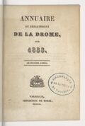 Annuaire du département de la Drome pour l'an... / par Mr. Gueymar-Dupalais...