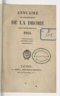 Annuaire du département de la Drome pour l'an... / par Mr. Gueymar-Dupalais...