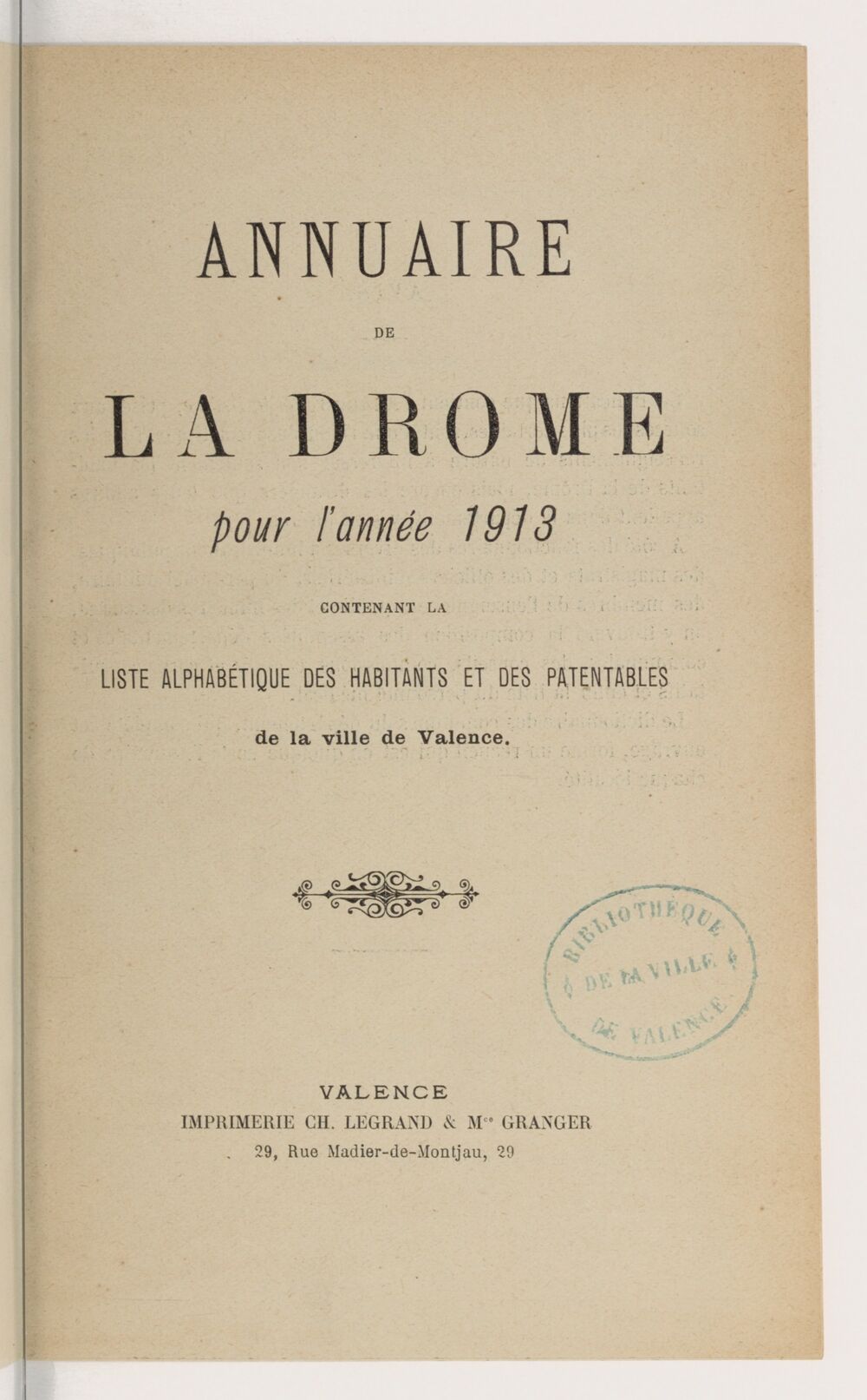 Annuaire du département de la Drome pour l'an... / par Mr. Gueymar-Dupalais...