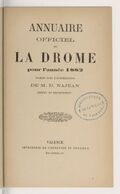 Annuaire du département de la Drome pour l'an... / par Mr. Gueymar-Dupalais...