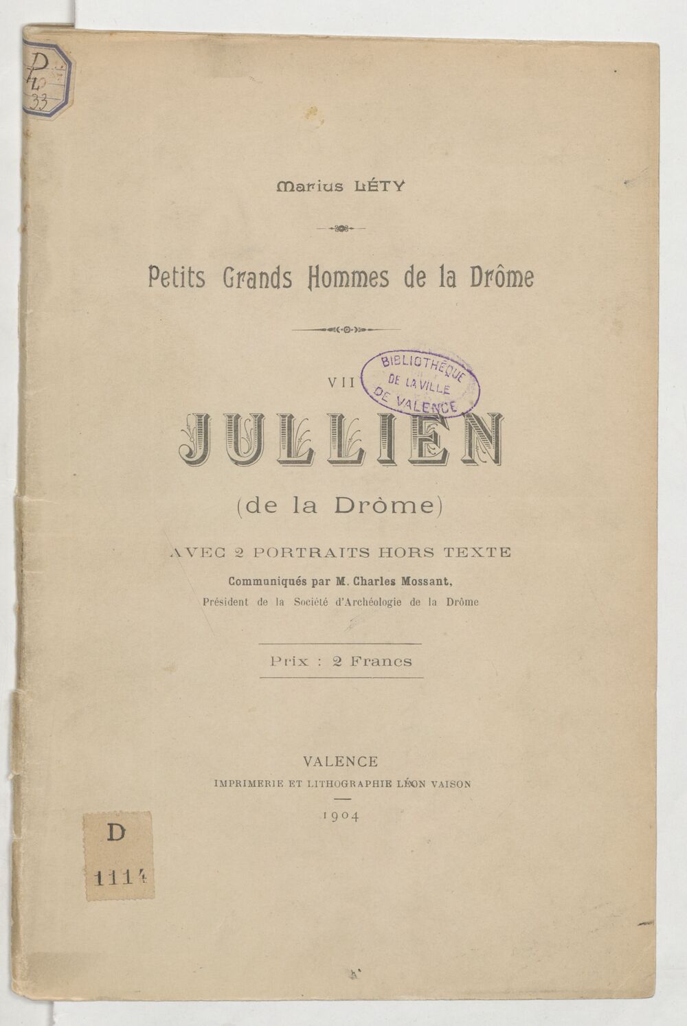 Jullien (de la Drôme) / [par] Marius Léty