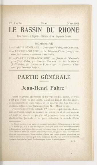 Le Bassin du Rhône : revue scolaire et populaire d'histoire et de géographie locales / Anfos Martin, inspecteur de l'enseignement scolaire, directeur