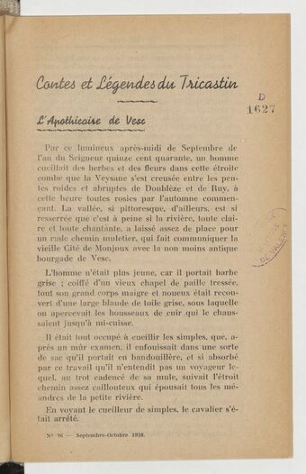 Le Tricastin : histoire, arts, littératures, tourisme : revue mensuelle dirigée par Rodolphe Bringer