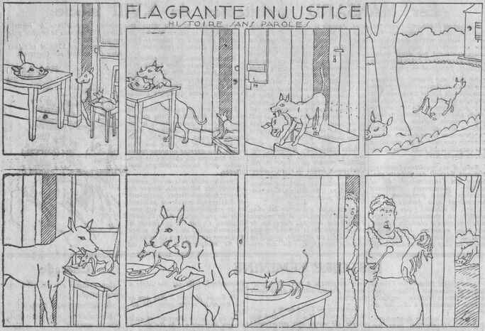 Flagrante injustice (histoire sans paroles). Image publiée à Forbach le 21 janvier 1934 dans le journal : Le Coin des jeunes