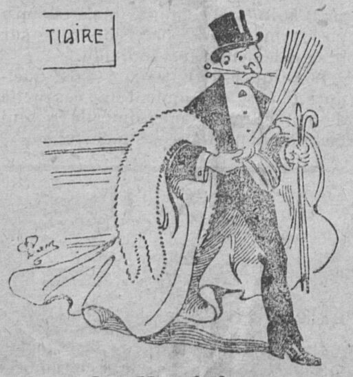 Sortie de théâtre : le vestiaire. Image publiée à Cherbourg le 15 décembre 1918 dans le journal : L'Avenir de l'Ouest