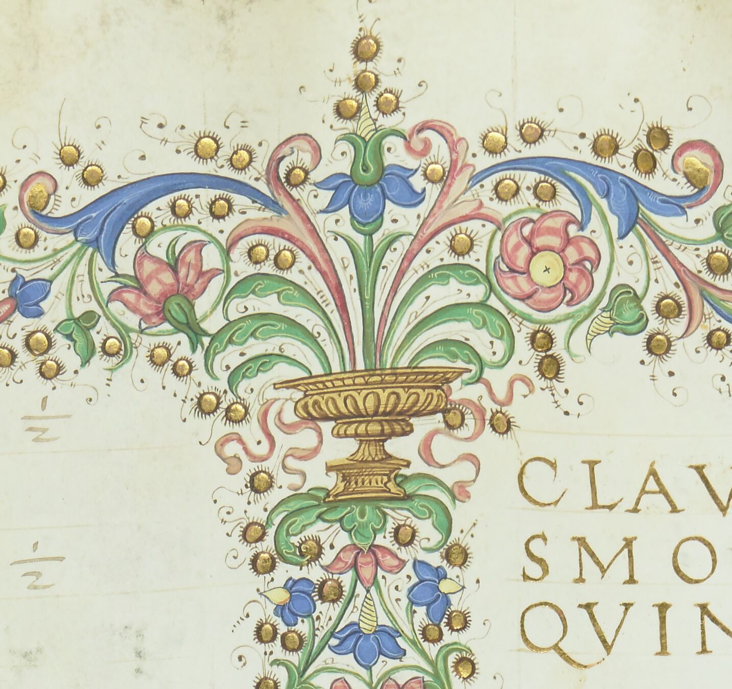 Floral border with bezants