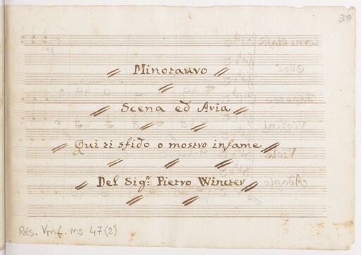 Minotauro // Scena ed Aria // Qui ti sfido o mostro infame // Del Sig.r Pietro Wincter (sic)