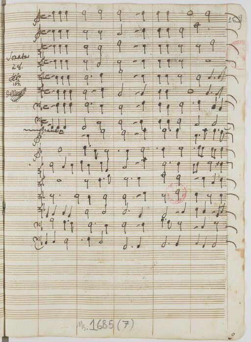 Sonata // à 8. // Feb:° // 1671 // Di Caresana [paraphe]