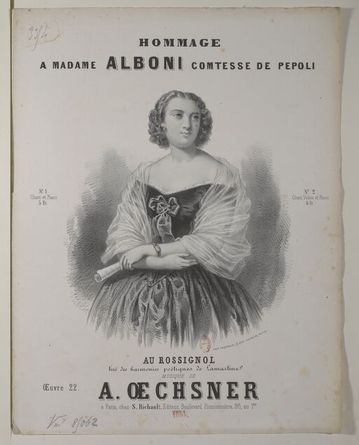 Au Rossignol ! Tiré des Harmonies poétiques de Lamartine, musique de A. Oechsner