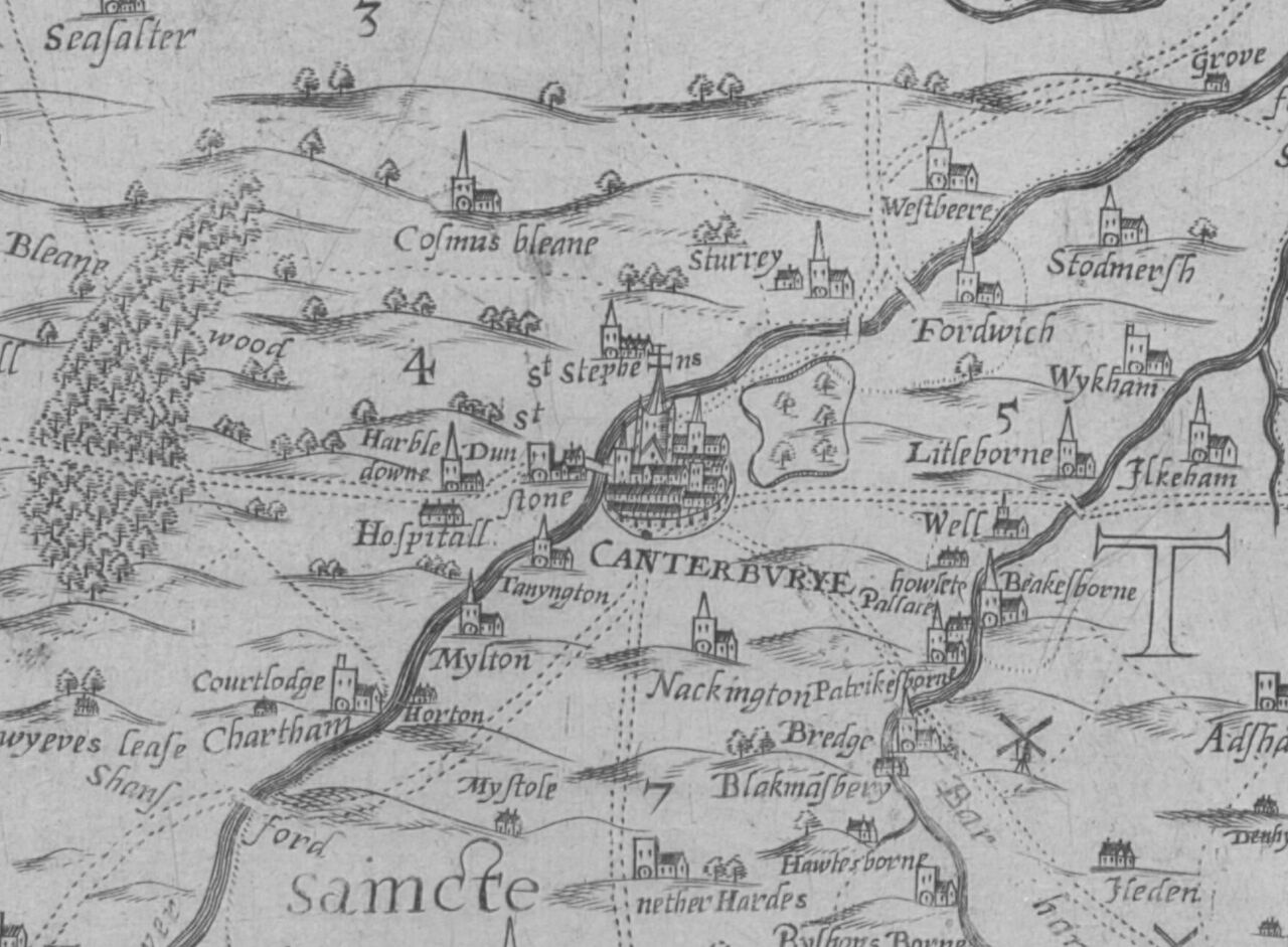 Kent's map by Symonson Philip, Source : Gallica.bnf.fr / Bibliothèque nationale de France