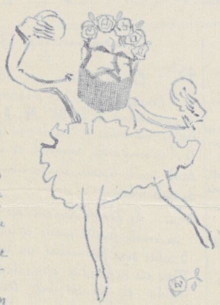 Le lieutenant Fourier joue des castagnettes. Image publiée le 16 novembre 1915 dans le journal : Le Parpaing : bulletin irrégulier des garde positions des Hauts de Meuse