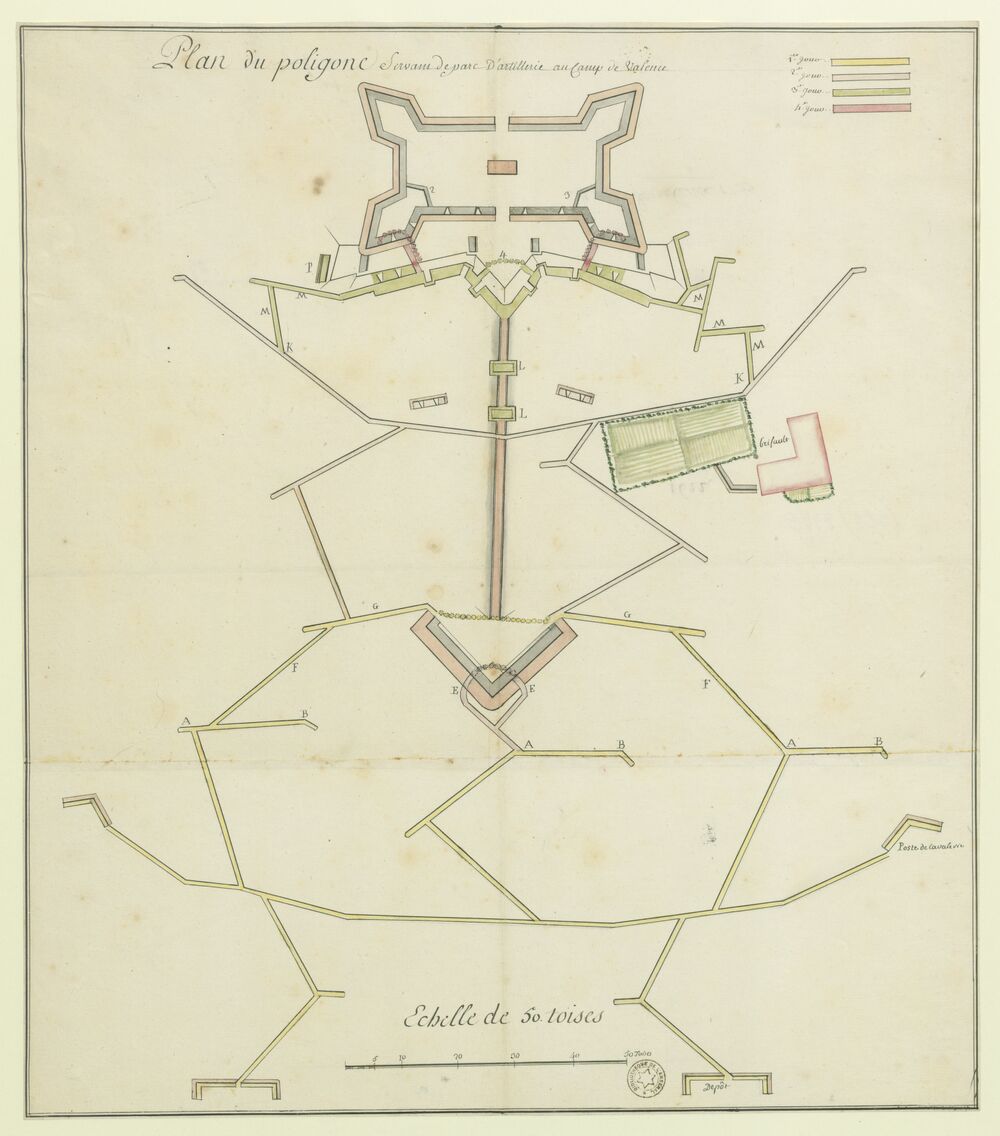 Plan du poligone servant de parc d'artillerie au camp de Valence