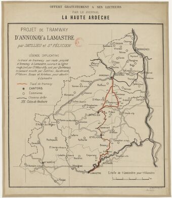 Projet de tramway d'Annonay à Lamastre par Satillieu et St Félicien