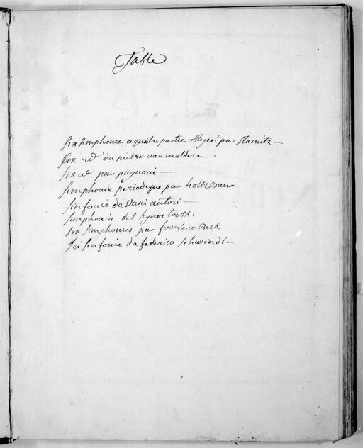 Six Simphonies a quatre parties obligées avec haubois et cors de chasse... Oeuvre VII, mis au jour par M. de La Chevardière