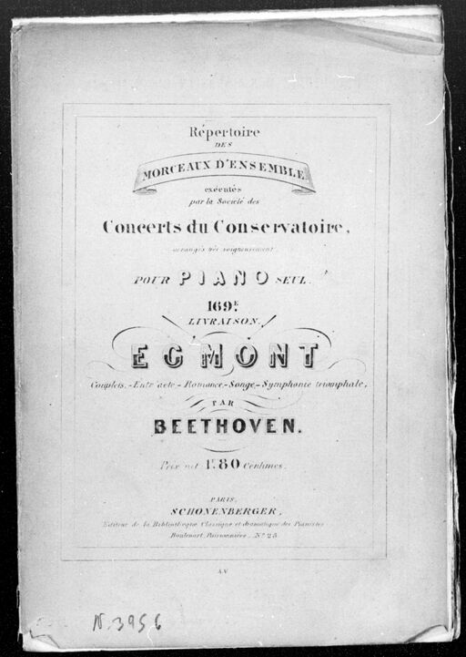 Egmont: couplets, entr' act, romance, dream, triumphal symphony/by Beethoven; [transcribed for piano]