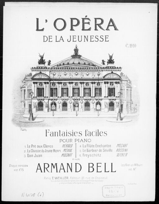 L'opéra de la jeunesse. 6, Le Freyschütz : fantaisie facile : pour piano / par Armand Bell ; [d'après] C. M. Weber ; [ill. par] E. Buval