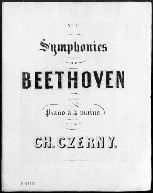 1st symphony in C major/composed by Beethoven; arranged for the four-handed piano by Ch. Czerny