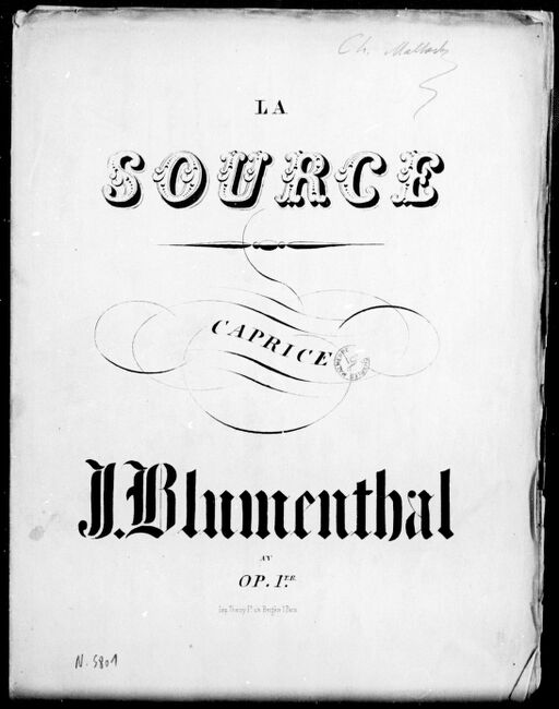 La source : caprice pour piano : op. 20 / par Jacques Blumenthal